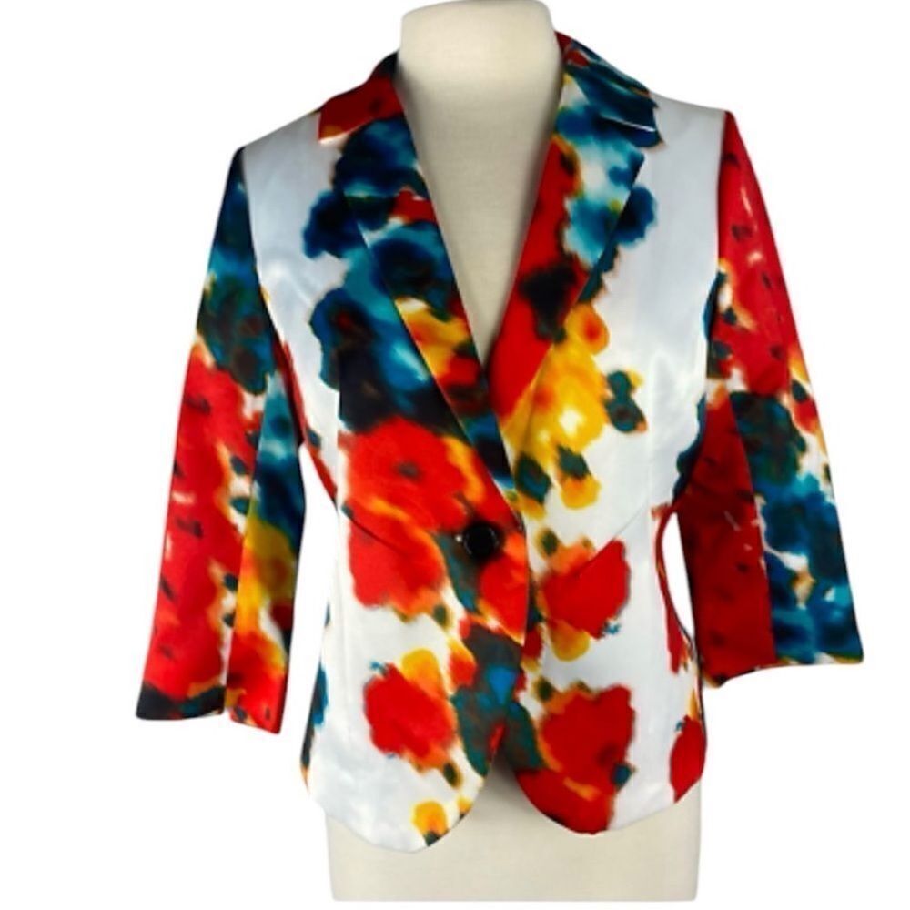 New Directions Floral Print Blazer (Size Small)